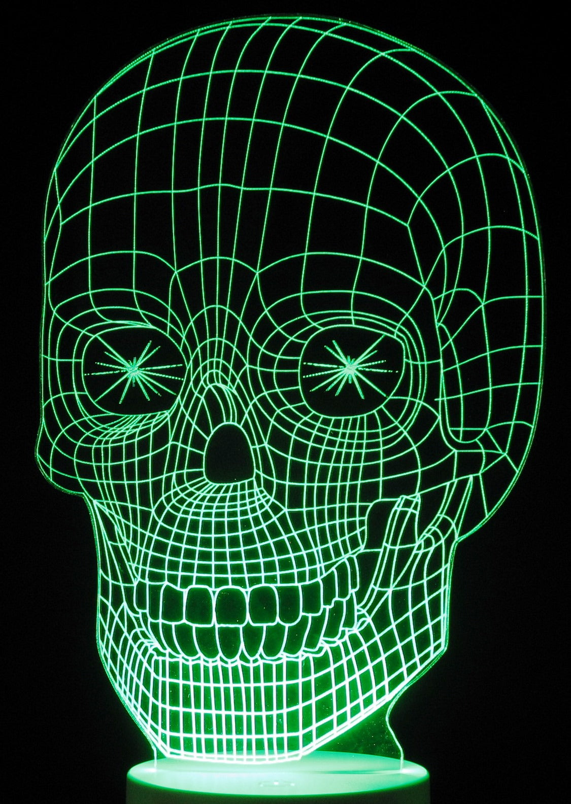 Halloween Image 3-D Optical Illusion Laser Cut with Multicolored LED Light
