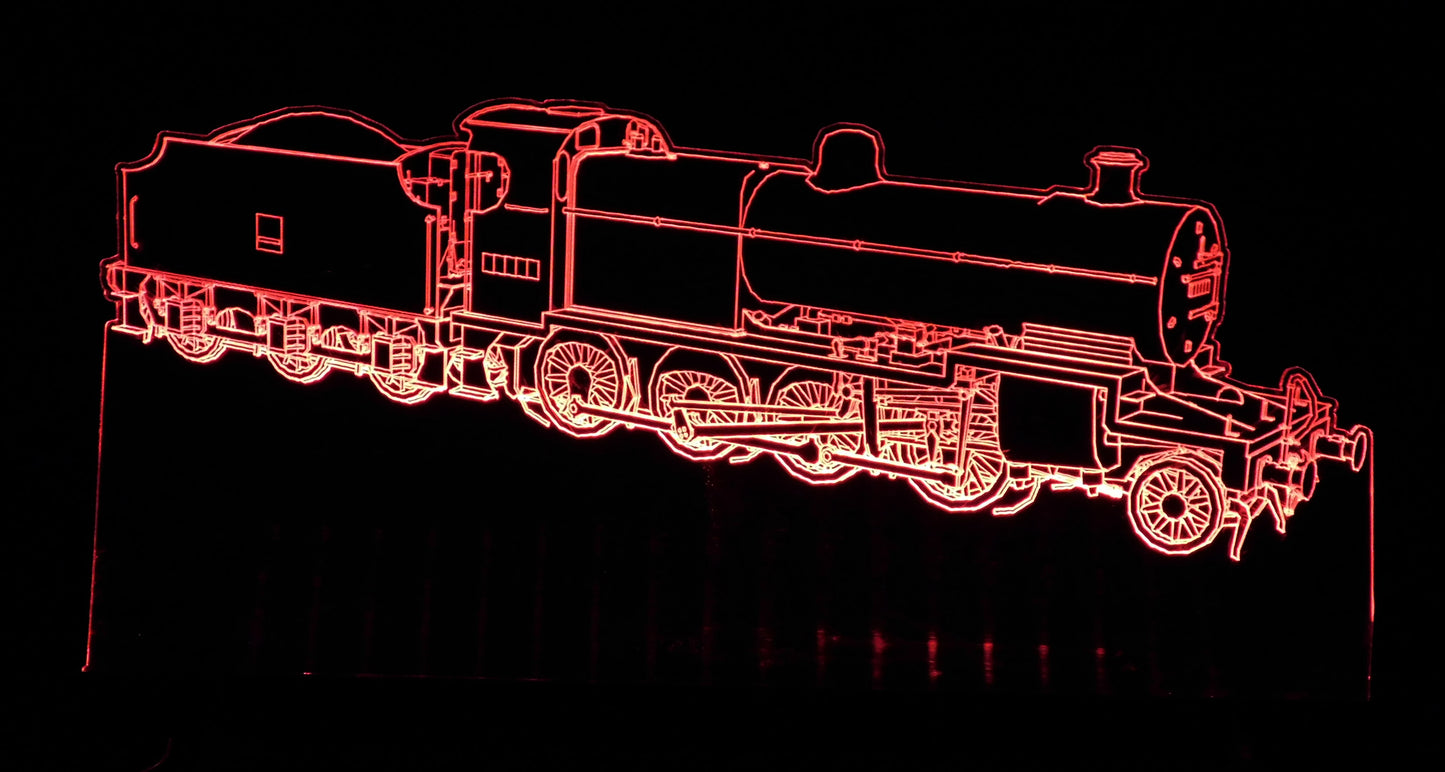 Train Steam Engine Large Rectangle 3-D Optical Illusion LED