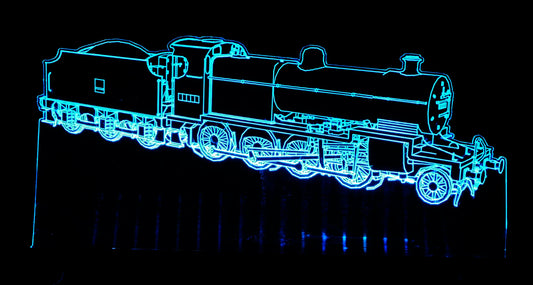Train Steam Engine Large Rectangle 3-D Optical Illusion LED