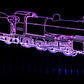 Train Steam Engine Large Rectangle 3-D Optical Illusion LED