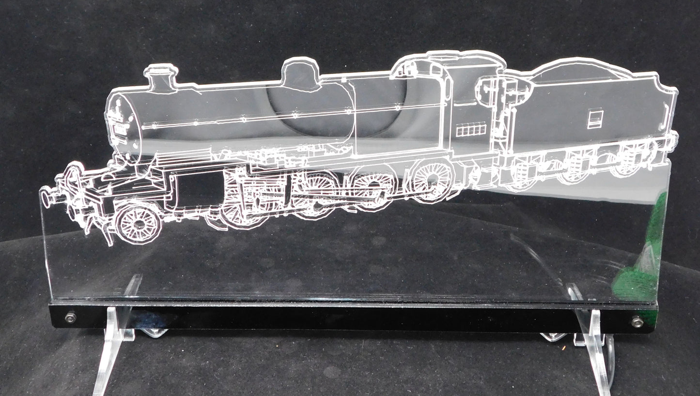 Train Steam Engine Large Rectangle 3-D Optical Illusion LED