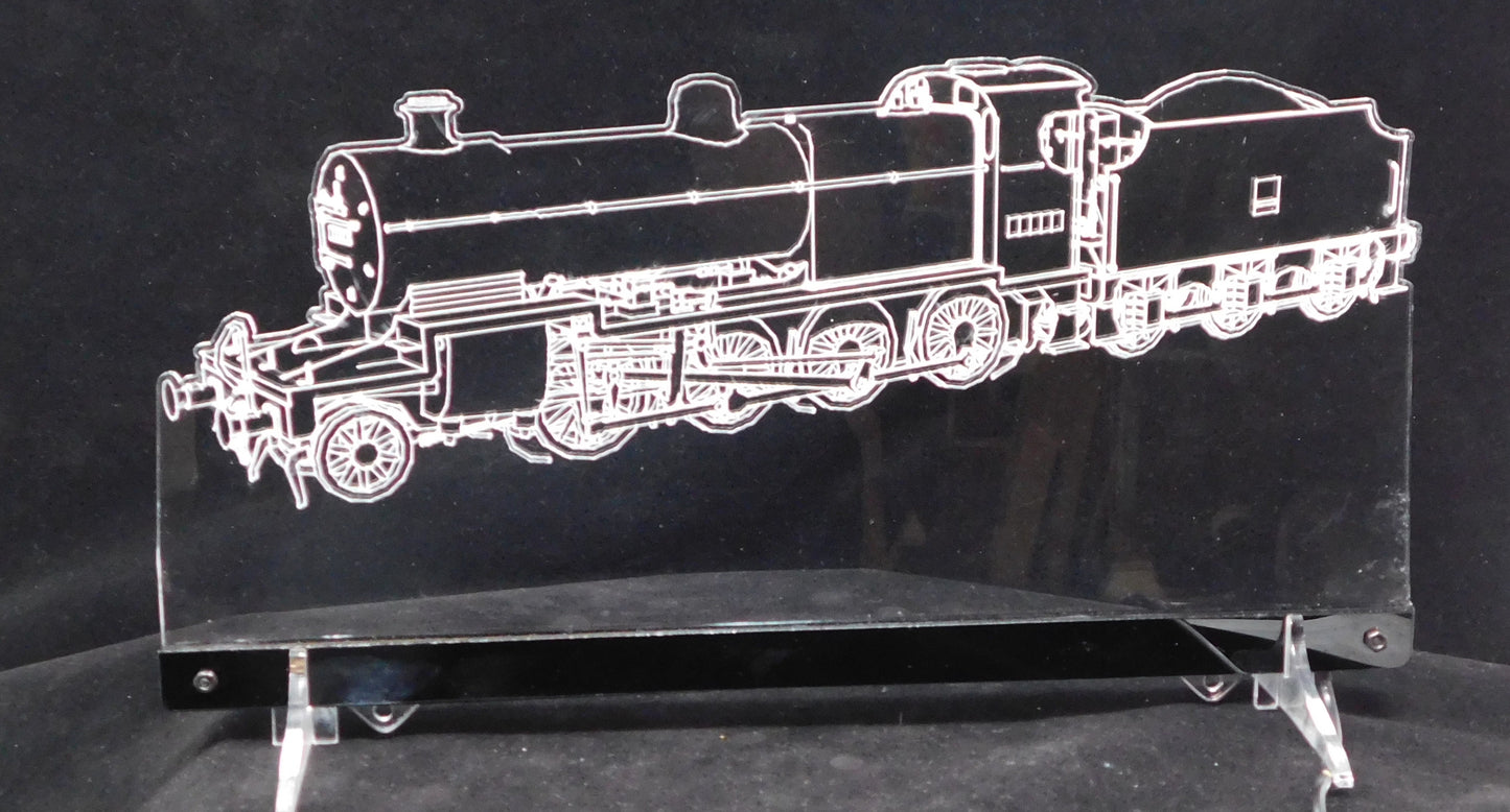 Train Steam Engine Large Rectangle 3-D Optical Illusion LED