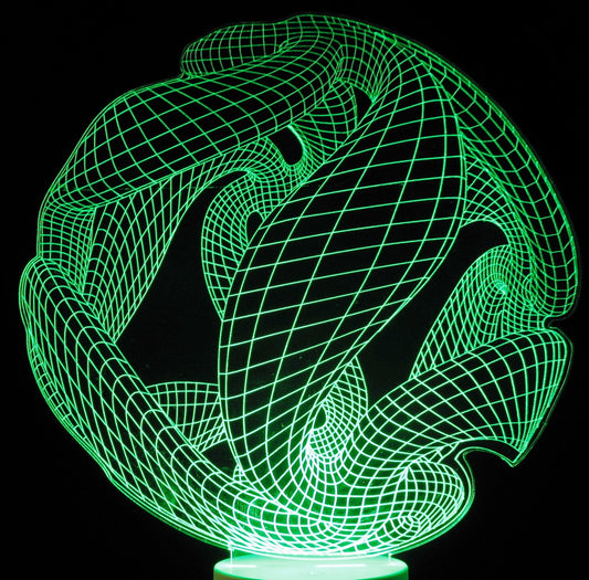 Twisted Ball 3-D Optical Illusion Multicolored Lamp