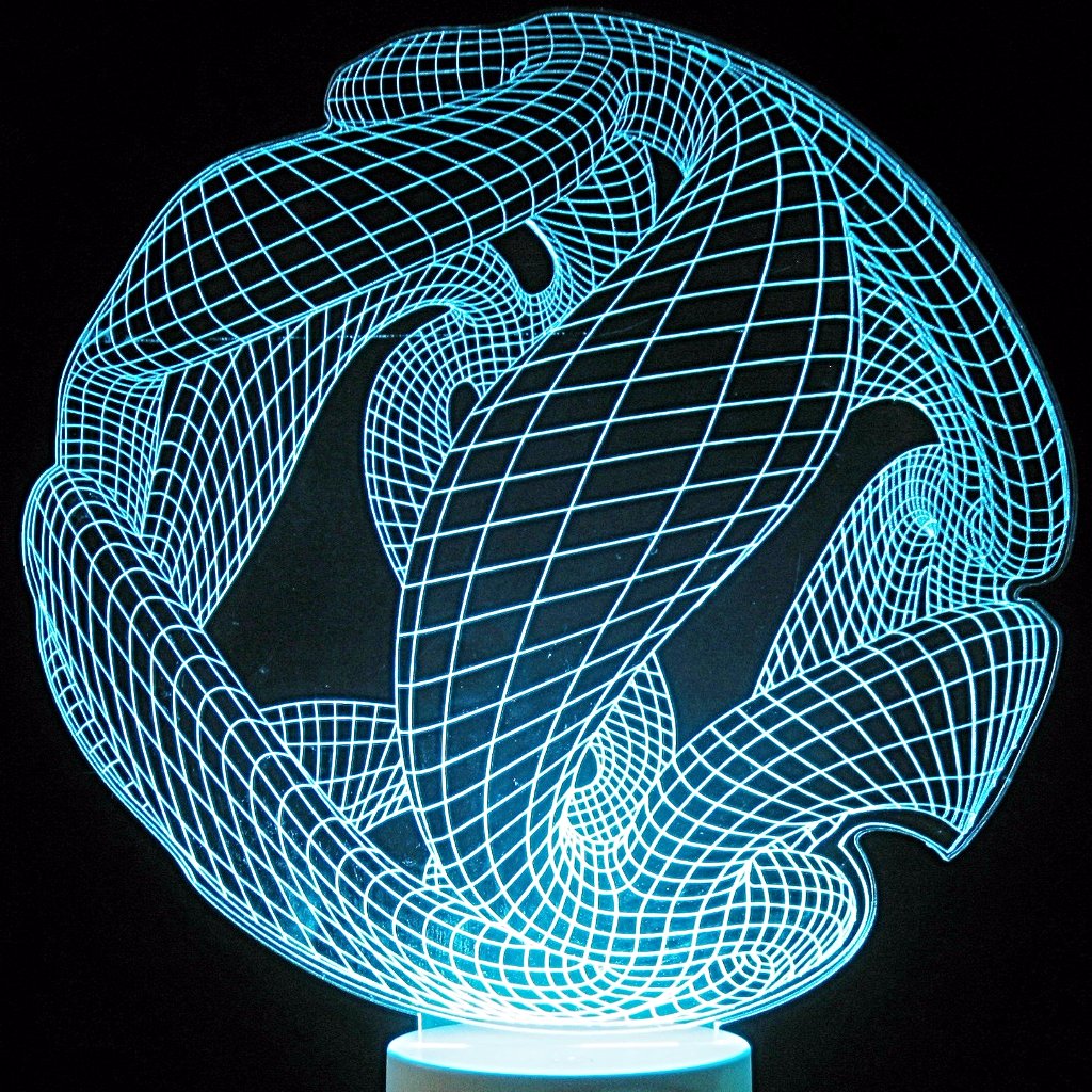 Twisted Ball 3-D Optical Illusion Multicolored Lamp