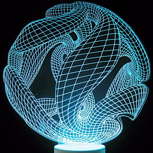 Twisted Ball 3-D Optical Illusion Multicolored Lamp