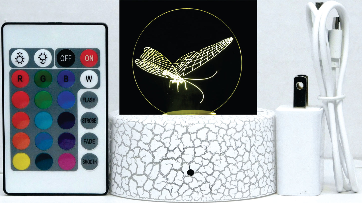 Butterflies 3-D Optical Illusion Multicolored Light