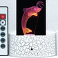 Dolphin with Ring or Ball 3-D Optical Illusion Multicolored Light
