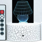Table Lamp Artwork 3-D Optical Illusion Multicolored Lamp