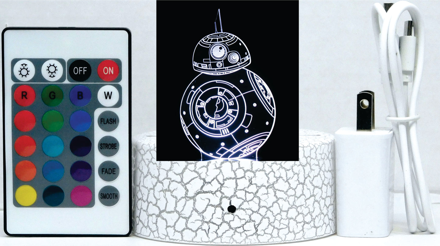 BB8 3-D Optical Illusion LED Multicolored Lamp