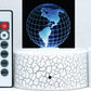Globe North America 3-D Optical Illusion Multicolored Light