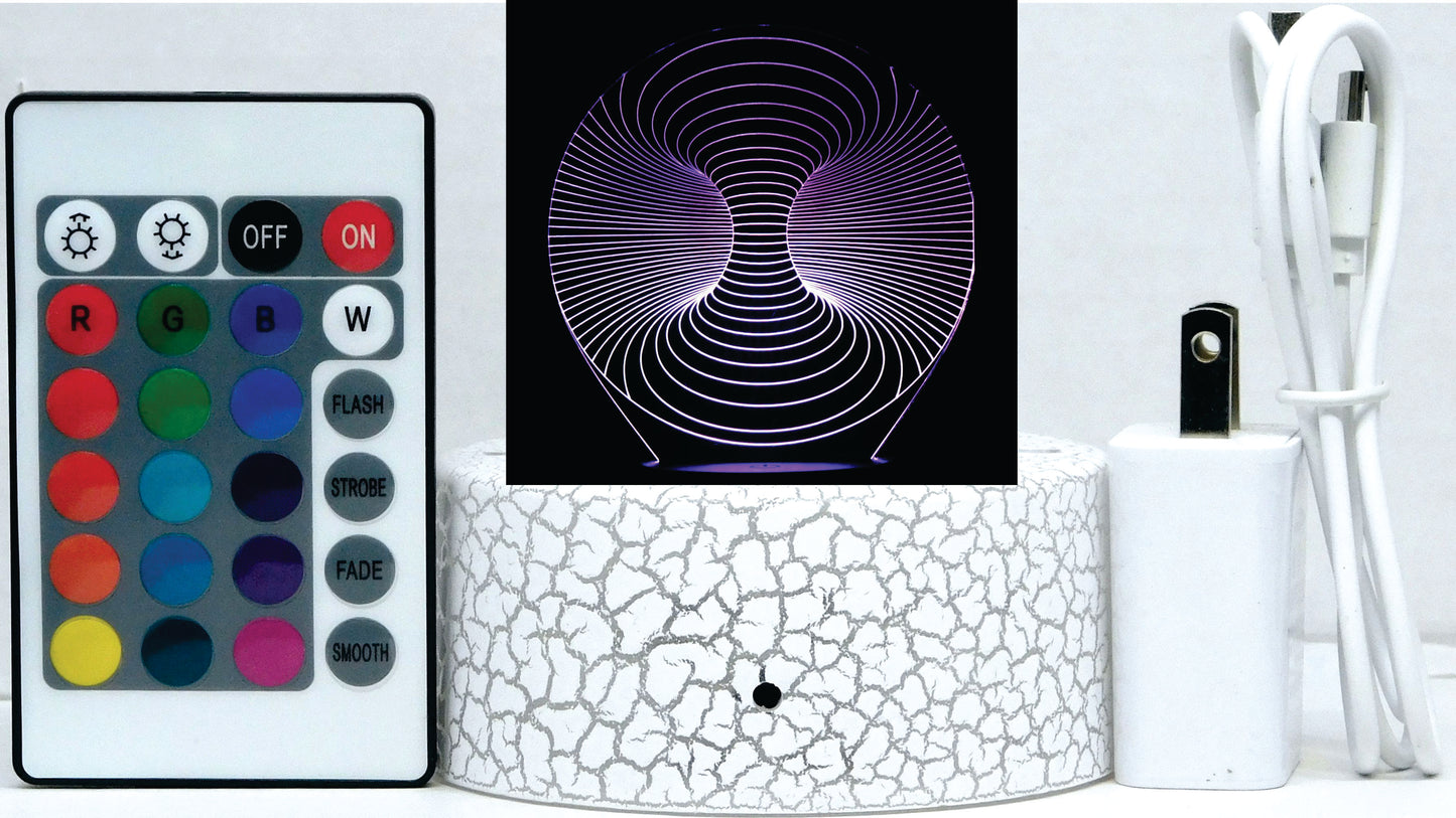 Double Hole 3-D Optical Illusion Multicolored Light