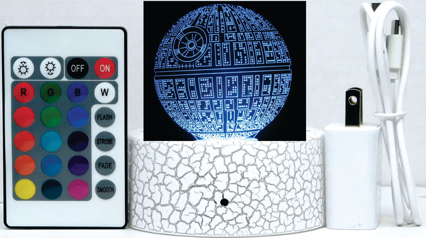 Death Star 3-D Optical Illusion LED Desk, Table, Night Lamp
