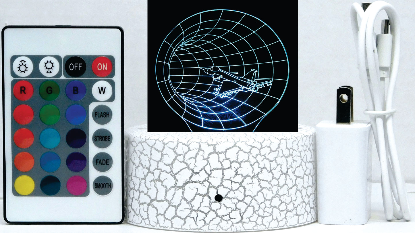 Jet Through Hole 3-D Optical Illusion LED Desk, Table, Night Lamp