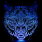 Wolf Angry Image 3-D Optical Illusion Multicolored Lamp