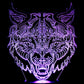 Wolf Angry Image 3-D Optical Illusion Multicolored Lamp