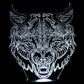 Wolf Angry Image 3-D Optical Illusion Multicolored Lamp