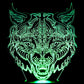 Wolf Angry Image 3-D Optical Illusion Multicolored Lamp