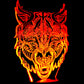 Wolf Angry Image 3-D Optical Illusion Multicolored Lamp