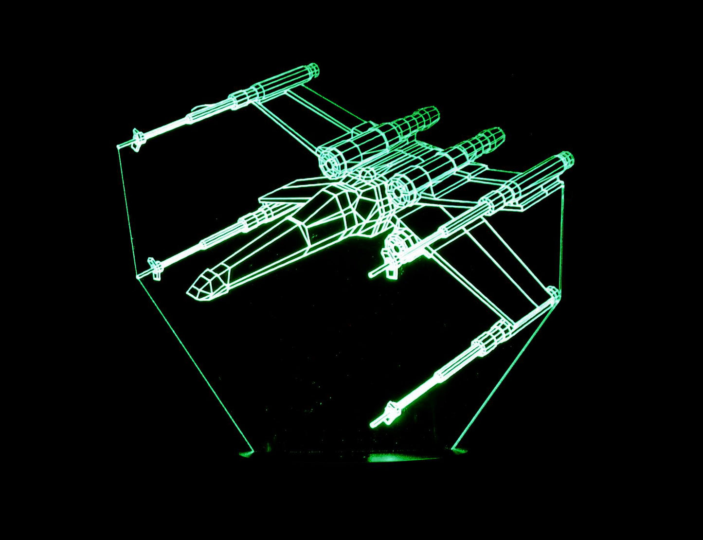 X-Wing Fighter 3-D Optical Illusion Multicolored Light