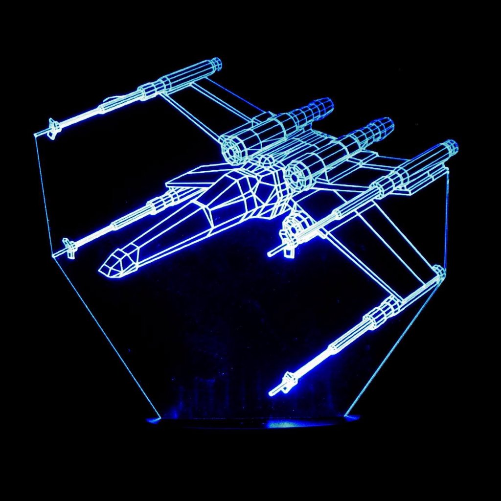X-Wing Fighter 3-D Optical Illusion Multicolored Light