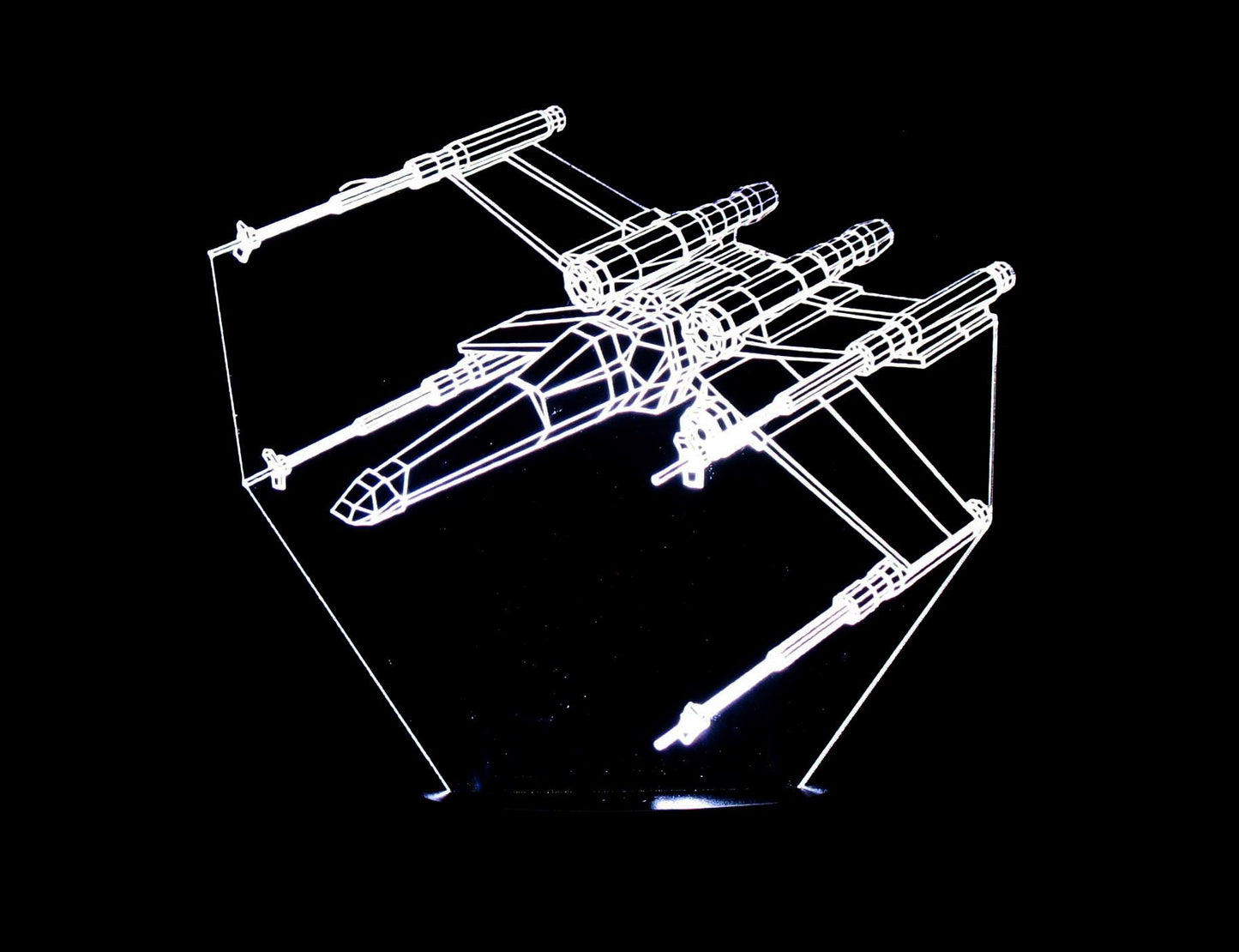 X-Wing Fighter 3-D Optical Illusion Multicolored Light